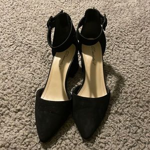 Size 9, 2 inch black closed toe heels